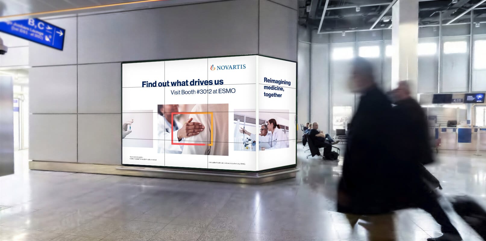 OOH design for Novartis train station ad